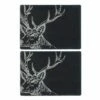 Set of 2 Stag Slate Placemats by The Just Slate Company - Elegant Tableware for Dining 1 Set of 2 Stag Slate Placemats by The Just Slate Company - Elegant Tableware for Dining -HARTS OF STUR Sales JSTMR2S Just Slate Company Stag Slate Place Mats