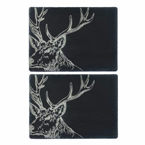 Set of 2 Stag Slate Placemats by The Just Slate Company - Elegant Tableware for Dining 3 Set of 2 Stag Slate Placemats by The Just Slate Company - Elegant Tableware for Dining