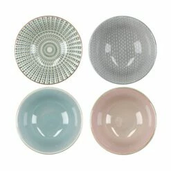 KitchenCraft 15cm Floral Bowl Set of 4 - Stylish Tableware for Everyday Use -HARTS OF STUR Sales KCBOWL15PK4FLO Kitchen Craft 15cm Bowl Set of 4 Floral 1