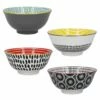 KitchenCraft Monochrome Glazed Stoneware Bowl Set Of 4 - Stylish & Durable Tableware -HARTS OF STUR Sales KCBOWL15PK4MON KitchenCraft Glazed Stoneware Bowl Set of 4 Monochrome