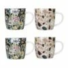 KitchenCraft Barrel Mug Set Of 4 Terrazzo Floral - Stylish Drinkware for Coffee & Tea -HARTS OF STUR Sales KCMBARTER4PC Kitchen Craft Barrel Mug Set Of 4 Terrazzo Floral