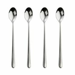 Robert Welch Kingham Bright Long Handled Spoon 4 Piece Set - Premium Stainless Steel Cutlery