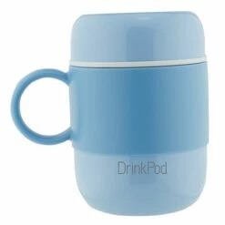 Grunwerg Pioneer Vacuum Mini Mug With Handle - Insulated Travel Mug, 350ml, Blue -HARTS OF STUR Sales LGB 280B Grunwerg Capsule Flask With Handle Blue 1