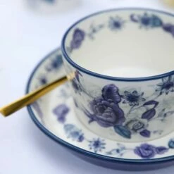 London Pottery Blue Rose Tea Cup and Saucer Set - Elegant Drinkware for Tea Lovers 8 London Pottery Blue Rose Tea Cup and Saucer Set - Elegant Drinkware for Tea Lovers -HARTS OF STUR Sales LPBRCUPBLU London Pottery Tea Cup And Saucer Cornflower 2