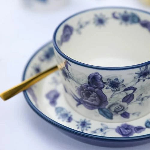 London Pottery Blue Rose Tea Cup and Saucer Set - Elegant Drinkware for Tea Lovers 5 London Pottery Blue Rose Tea Cup and Saucer Set - Elegant Drinkware for Tea Lovers - Image 3