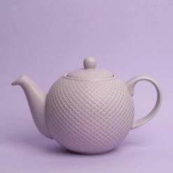 London Pottery Globe Dusty Lilac 4 Cup Textured Teapot - Elegant Tea Brewing -HARTS OF STUR Sales LPGLTPOT4TXPUR London Pottery Globe 4 Cup Teapot Textured Purple 4