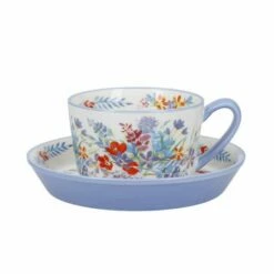 London Pottery Viscri Meadow Tea Cup and Saucer Set - Elegant Drinkware for Tea Lovers