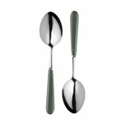 Mary Berry Set of 2 Sea Green Serving Spoons - Elegant Cutlery for Dining & Entertaining