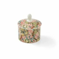 Morris & Co Golden Lily Covered Sugar Bowl - Elegant Tableware for Tea & Coffee -HARTS OF STUR Sales MCO8755XG Morris And Co Covered Sugar Bowl Golden Lily 1