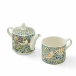 Morris & Co Strawberry Thief Tea For One Set - Elegant Tea Cup & Saucer -HARTS OF STUR Sales MCO8846XG Morris And Co Tea for One Strawberry Thief 1