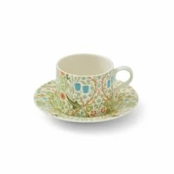 Morris & Co Blackthorn Teacup & Saucer - Elegant Floral Design, Premium Porcelain Drinkware -HARTS OF STUR Sales MCOA8751XW Morris And Co Blackthorn Teacup And Saucer 2