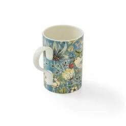Morris & Co Strawberry Thief Ceramic Mug - William Morris Design, 350ml -HARTS OF STUR Sales MCOD48506XT Morris And Co Strawberry Thief Mug 2