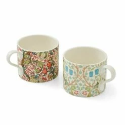 Morris & Co Blackthorn & Golden Lily Set of 2 Mugs - Elegant Drinkware