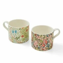 Morris & Co Blackthorn & Golden Lily Set of 2 Mugs - Elegant Drinkware -HARTS OF STUR Sales MCOH8726XG Morris And Co Set of 2 Blackthorn And Golden Lily Mugs 3