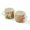 Morris & Co Set of 2 Fruit & Honeysuckle Design Ceramic Mugs - Elegant Drinkware for Tea & Coffee -HARTS OF STUR Sales MCOI8726XG Morris And Co Set of 2 Fruit And Honeysuckle Mugs