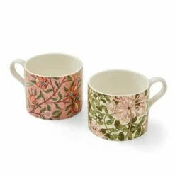 Morris & Co Set of 2 Fruit & Honeysuckle Design Ceramic Mugs - Elegant Drinkware for Tea & Coffee -HARTS OF STUR Sales MCOI8726XG Morris And Co Set of 2 Fruit And Honeysuckle Mugs 3