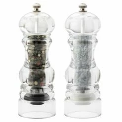 English Tableware Company President Clear Acrylic Salt & Pepper Mill Set - Premium Tableware for Modern Kitchens