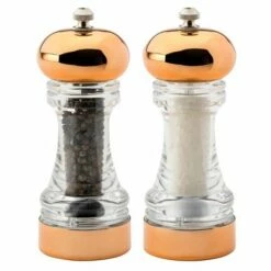 York Copper Top Salt & Pepper Mill Set - Premium Tableware by English Tableware Company
