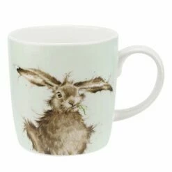Wrendale Designs Hare Brained Large Mug - 400ml Ceramic Tea & Coffee Cup with Charming Hare Illustration