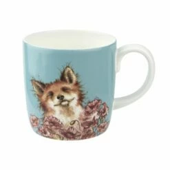 Wrendale Designs Large Fine Bone China Mug - Poppy Field Fox | Elegant Drinkware