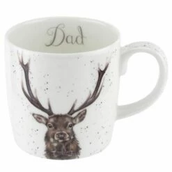 Wrendale Designs Large Fine Bone China Mug - Dad Stag Design | Premium Drinkware