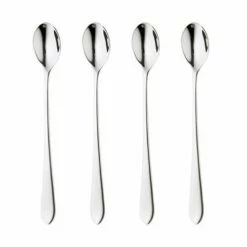 Robert Welch Norton Bright Long Handled Spoon 4 Piece Set - Premium Stainless Steel Cutlery