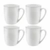 Royal Worcester Serendipity Platinum Set of 4 Barrel Shape Mugs - Elegant Drinkware for Tea & Coffee