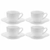 Royal Worcester Serendipity Platinum Teacup & Saucer Set - 4 Pieces, Elegant Drinkware for Tea Lovers
