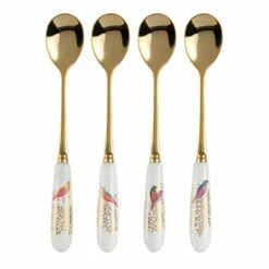 Sara Miller Chelsea Collection Set of 4 Elegant Tea Spoons - Premium Cutlery for Tea Lovers