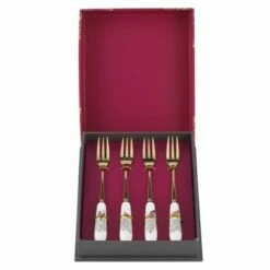 Sara Miller Chelsea Collection Set of 4 Pastry Forks - Elegant Cutlery for Desserts -HARTS OF STUR Sales SMC1102 XG Sara Miller Set of 4 Chelsea Collection Pastry Forks 2
