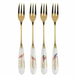 Sara Miller Chelsea Collection Set of 4 Pastry Forks - Elegant Cutlery for Desserts