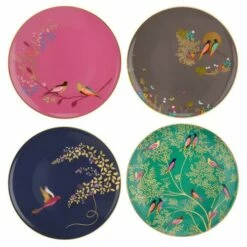 Sara Miller Chelsea Collection Set of 4 Elegant Cake Plates | Stylish Tableware