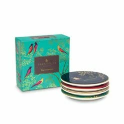 Sara Miller Chelsea Collection Ceramic Coaster Set - Elegant Tableware Coasters -HARTS OF STUR Sales SMC79409XG Sara Miller Chelsea Ceramic Coaster Set 1