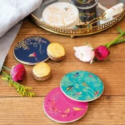 Sara Miller Chelsea Collection Ceramic Coaster Set - Elegant Tableware Coasters -HARTS OF STUR Sales SMC79409XG Sara Miller Chelsea Ceramic Coaster Set 2