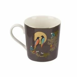 Sara Miller Chelsea Collection Dark Grey Ceramic Mug - Elegant Drinkware for Tea & Coffee -HARTS OF STUR Sales SMCDY78914 XG Sara Miller Chelsea Collection Mug Dark Grey 2
