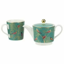 Sara Miller Chelsea Collection Tea For One Green Porcelain Cup & Saucer Set -HARTS OF STUR Sales SMCG79200 XG Sarah Miller Chelsea Collection Tea For One Green 1