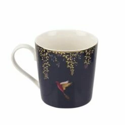 Sara Miller Chelsea Collection Navy Mug - Elegant Ceramic Coffee Cup -HARTS OF STUR Sales SMCN78914 XG Sara Miller Chelsea Collection Mug Navy 2