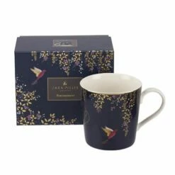 Sara Miller Chelsea Collection Navy Mug - Elegant Ceramic Coffee Cup -HARTS OF STUR Sales SMCN78914 XG Sara Miller Chelsea Collection Mug Navy 3