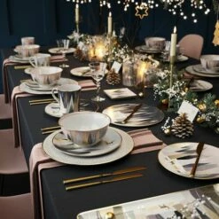 Sara Miller Frosted Pines Collection Set of 4 Ceramic Mugs - Elegant Drinkware for Tea & Coffee -HARTS OF STUR Sales SMFP79175 XG Sara Miller Frosted Pines Collection Set of 4 Mugs 5