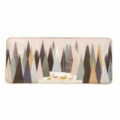 Sara Miller Frosted Pines Collection Deer Sandwich Tray - Elegant Tableware for Festive Gatherings -HARTS OF STUR Sales SMFPD78970 XG Sara Miller Frosted Pines Collection Sandwich Tray Deer 2