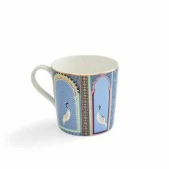 Sara Miller India Collection Lattice Window's Indigo Mug - Elegant Drinkware -HARTS OF STUR Sales SMII78914 XG Sara Miller India Collection Mug Lattice Windows Indigo 2