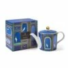 Sara Miller India Collection Lattice Window's Indigo Teapot - Elegant Tea Brewing