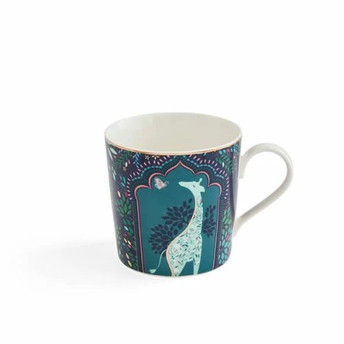 Sara Miller India Collection Giraffe's Courtyard Midnight Mug - Elegant Drinkware 4 Sara Miller India Collection Giraffe's Courtyard Midnight Mug - Elegant Drinkware - Image 2