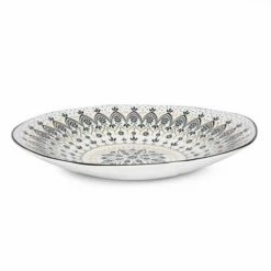Sara Miller Artisanne Noir Mandala Medium Serving Bowl - Elegant Tableware for Stylish Dining -HARTS OF STUR Sales SMNM79422XT Sara Miller Artisanne Noir Medium Serving Bowl Mandala 1