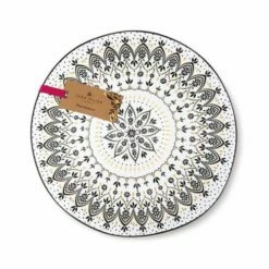 Sara Miller Artisanne Noir Mandala Medium Serving Bowl - Elegant Tableware for Stylish Dining -HARTS OF STUR Sales SMNM79422XT Sara Miller Artisanne Noir Medium Serving Bowl Mandala 2