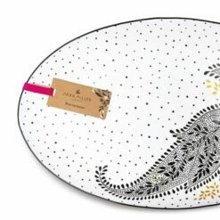 Sara Miller Artisanne Noir Paisley Large Oval Serving Platter - Elegant Tableware for Stylish Dining -HARTS OF STUR Sales SMNP79421XT Sara Miller Artisanne Noir Large Oval Serving Platter Paisley 3