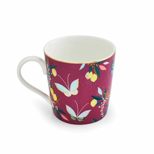 Sara Miller Orchard Fuchsia Mug - Elegant Ceramic Tea & Coffee Cup 4 Sara Miller Orchard Fuchsia Mug - Elegant Ceramic Tea & Coffee Cup - Image 2