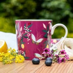Sara Miller Orchard Fuchsia Mug - Elegant Ceramic Tea & Coffee Cup 12 Sara Miller Orchard Fuchsia Mug - Elegant Ceramic Tea & Coffee Cup -HARTS OF STUR Sales SMOF78914 XG Sara Miller Orchard Fuchsia Mug 4