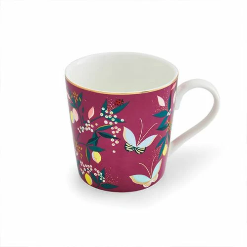 Sara Miller Orchard Fuchsia Mug - Elegant Ceramic Tea & Coffee Cup 3 Sara Miller Orchard Fuchsia Mug - Elegant Ceramic Tea & Coffee Cup