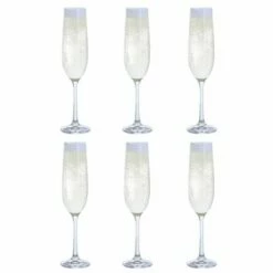 Dartington Six Set of 6 Elegant Flute Glasses - Perfect for Champagne & Cocktails